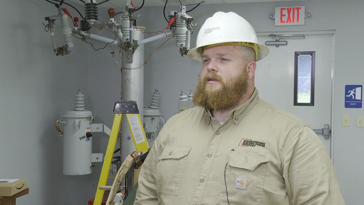 Jacob McCombs 2nd year lineman apprentices SWEPCO